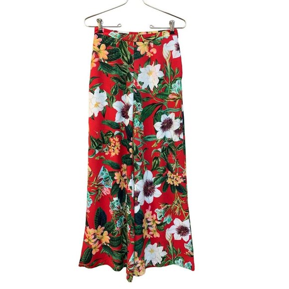 Show Me Your Mumu Eli Wide Leg Palazzo Pants Red Floral Print Small S - Picture 2 of 8